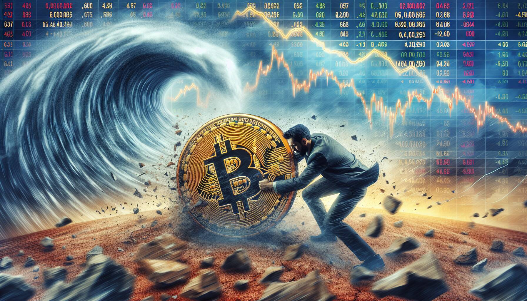 Bitcoin struggles amid market volatility and mining stock declines