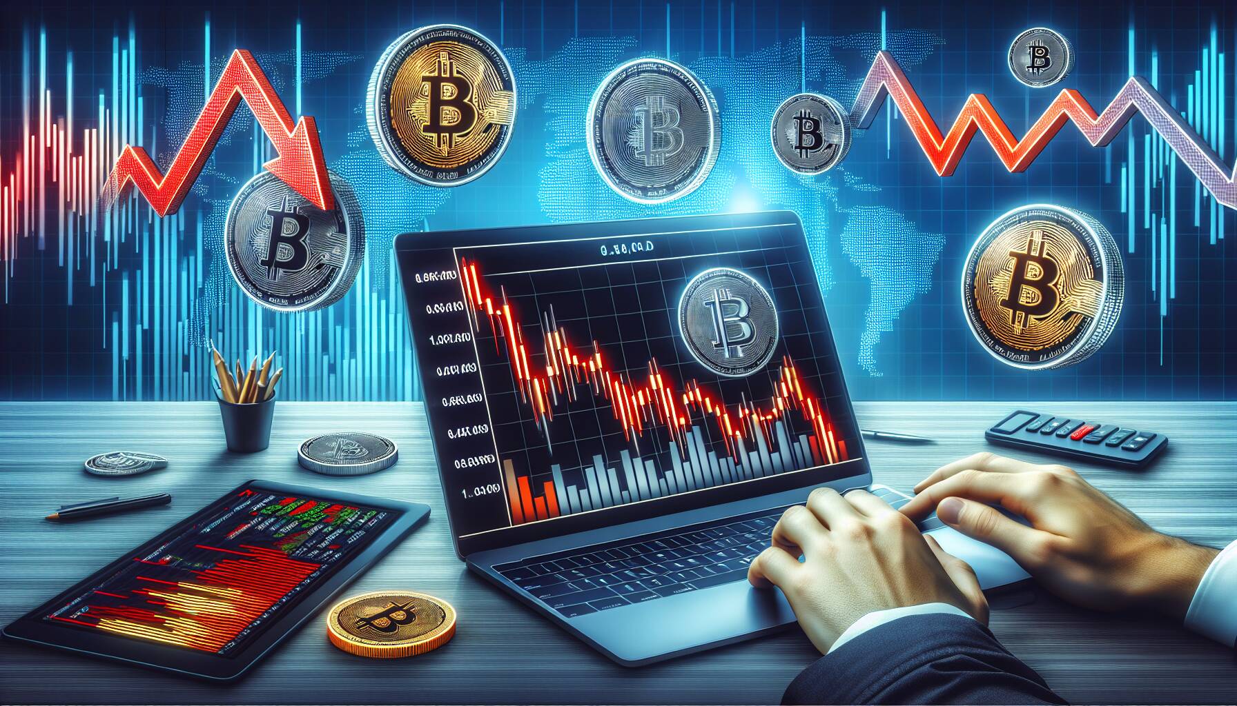 Cryptocurrency market update shows significant declines