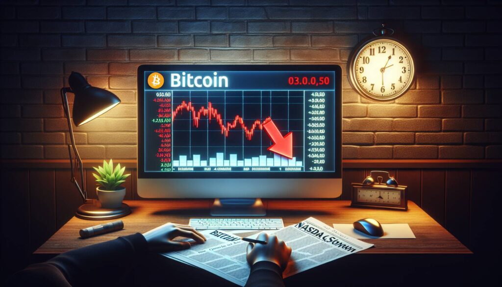 Bitcoin struggles as Nasdaq signals downturn