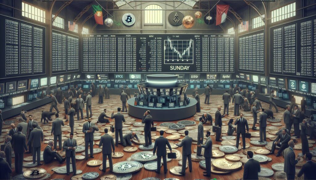 Crypto market struggles amid Sunday selloff and economic concerns