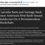 Custodia Bank Launches America's First Bank-Issued Stablecoin