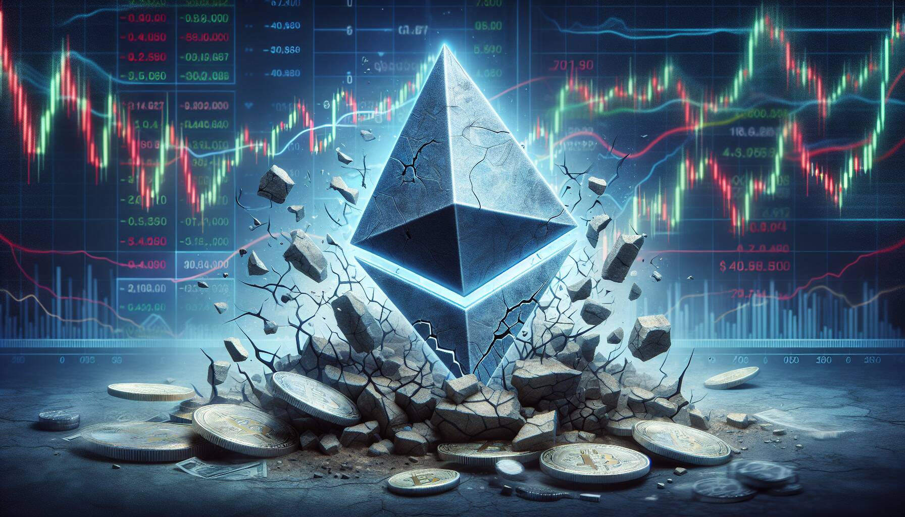 Ether faces significant downturn amid market volatility