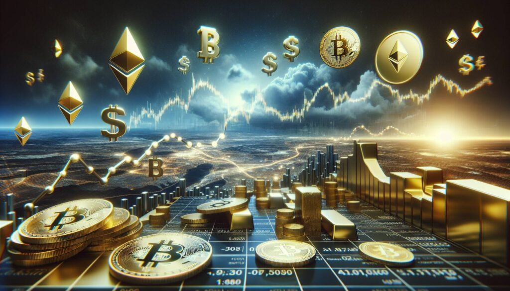 Market turmoil as cryptocurrencies decline and gold prices soar