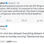 SEC Delays Approval of Altcoin ETFs Amid Market Anticipation