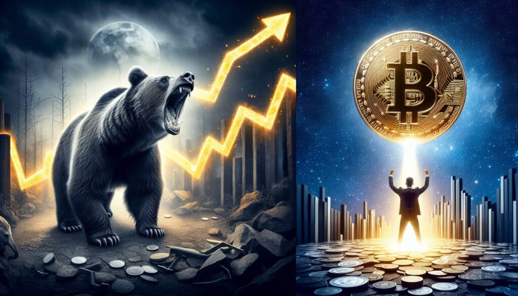 Stock market struggles and bitcoin's unexpected rise