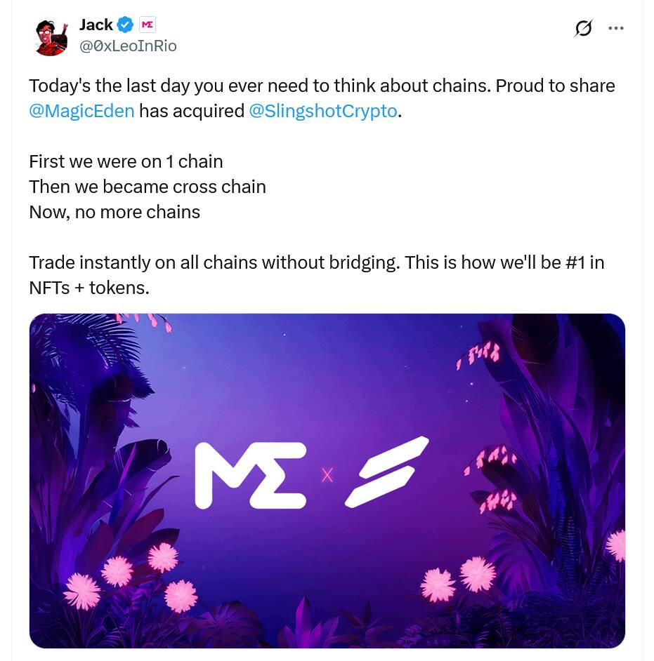 Magic Eden Acquires Slingshot to Broaden Crypto Trading Services