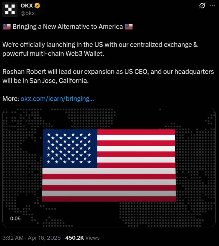 OKX Announces Strategic Reentry Into U.S. Cryptocurrency Market