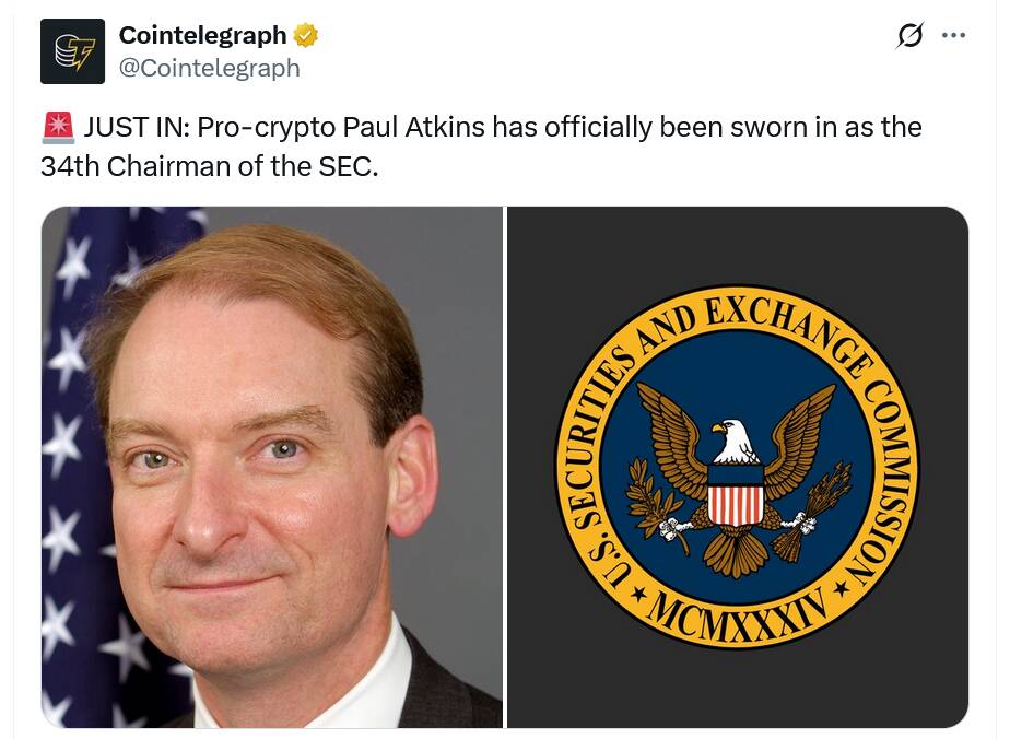 Paul Atkins Takes Charge as SEC Chairman Promising a Crypto-Friendly Approach