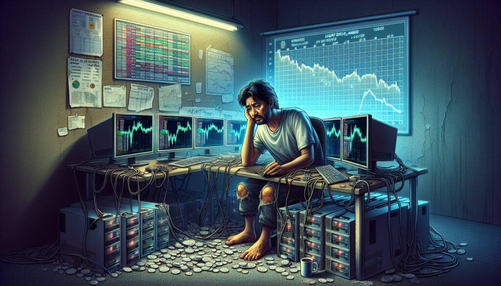 Struggles of bitcoin miners amid low hashprice