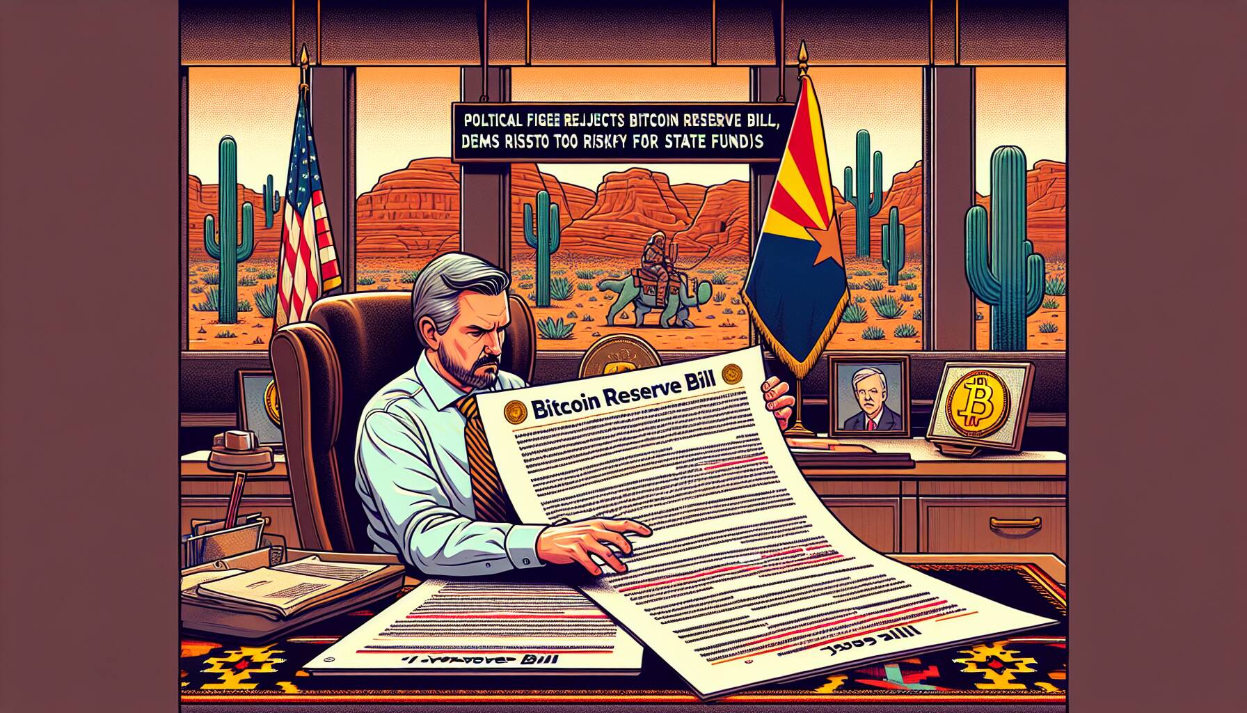Arizona Governor Rejects Bitcoin Reserve Bill, Deeming Crypto Too Risky for State Funds