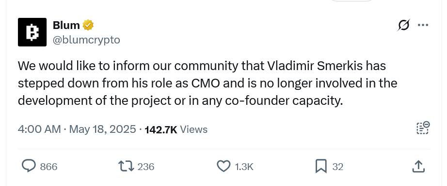 Arrest of Telegram Crypto Co-Founder Raises Concerns for Blum Project