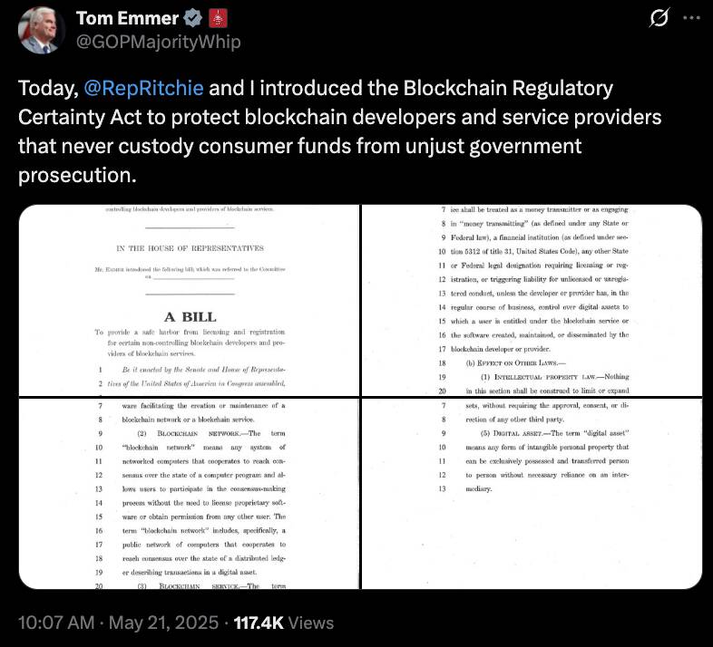 Bipartisan Push for Blockchain Regulatory Clarity in Congress
