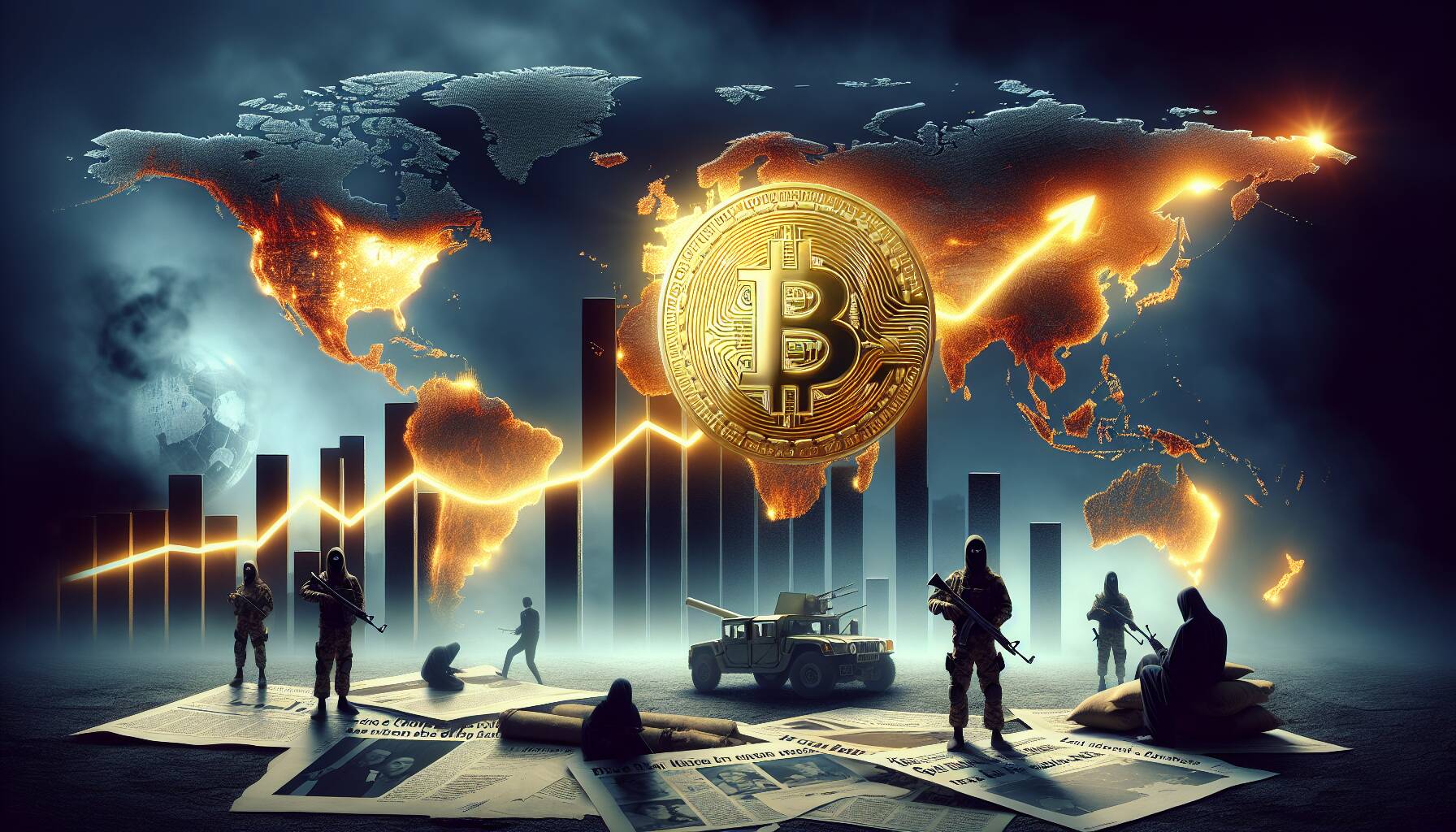Bitcoin surges amid geopolitical unrest