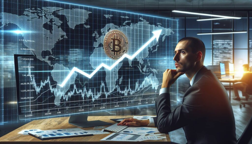 Bitcoin's record high amid trader caution