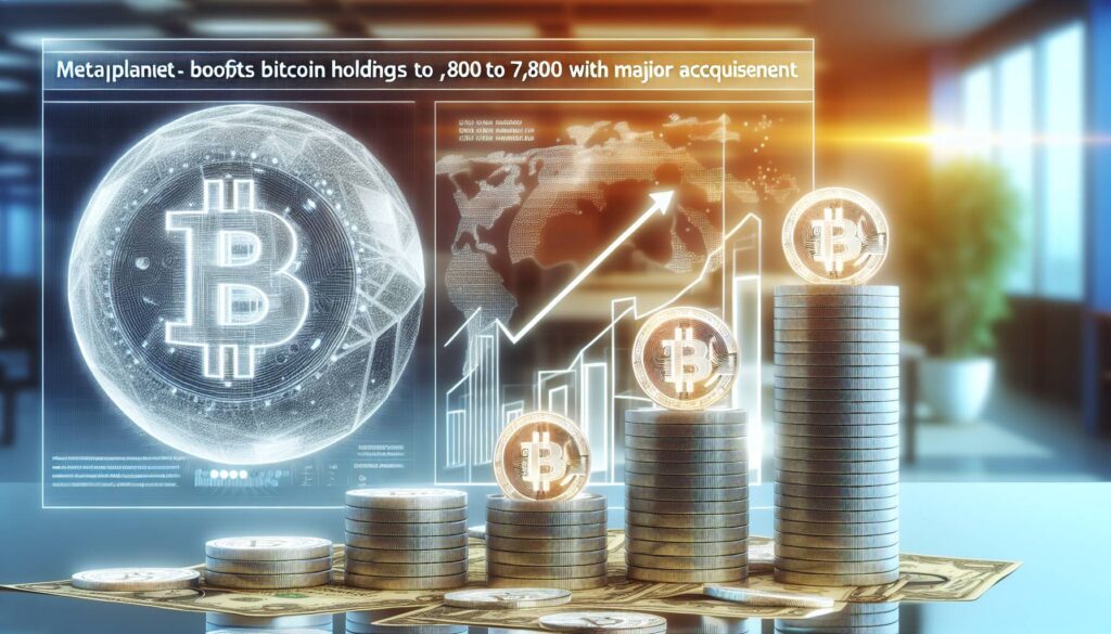 Metaplanet boosts bitcoin holdings to 7,800 with major acquisition