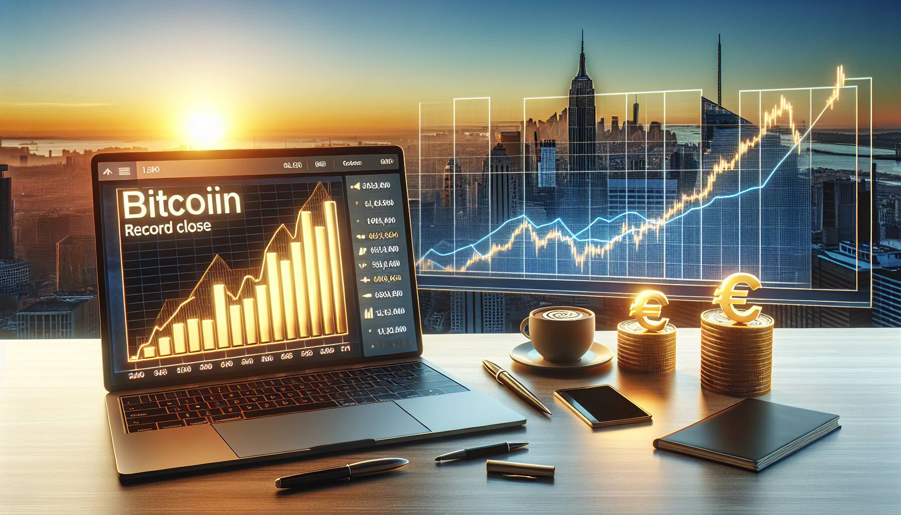 Bitcoin's record close amid euro's rise