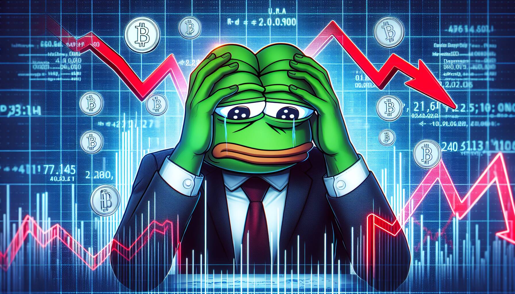 PEPE cryptocurrency faces challenges amid market decline