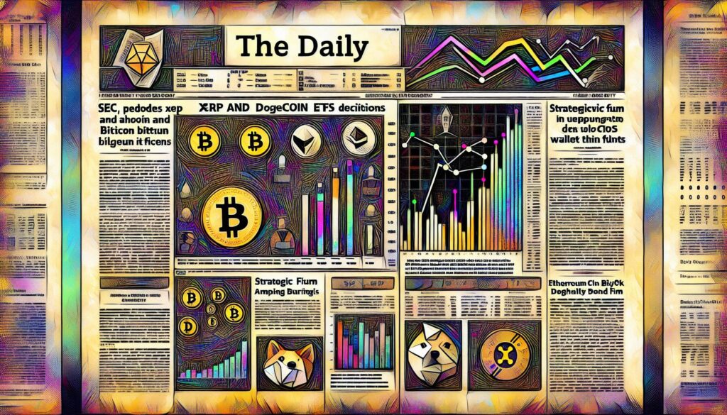 The Daily: SEC Delays XRP and Dogecoin ETFs, Strategy Firm Increases Bitcoin Holdings, Ethereum ICO Wallet Transfers Funds, and More