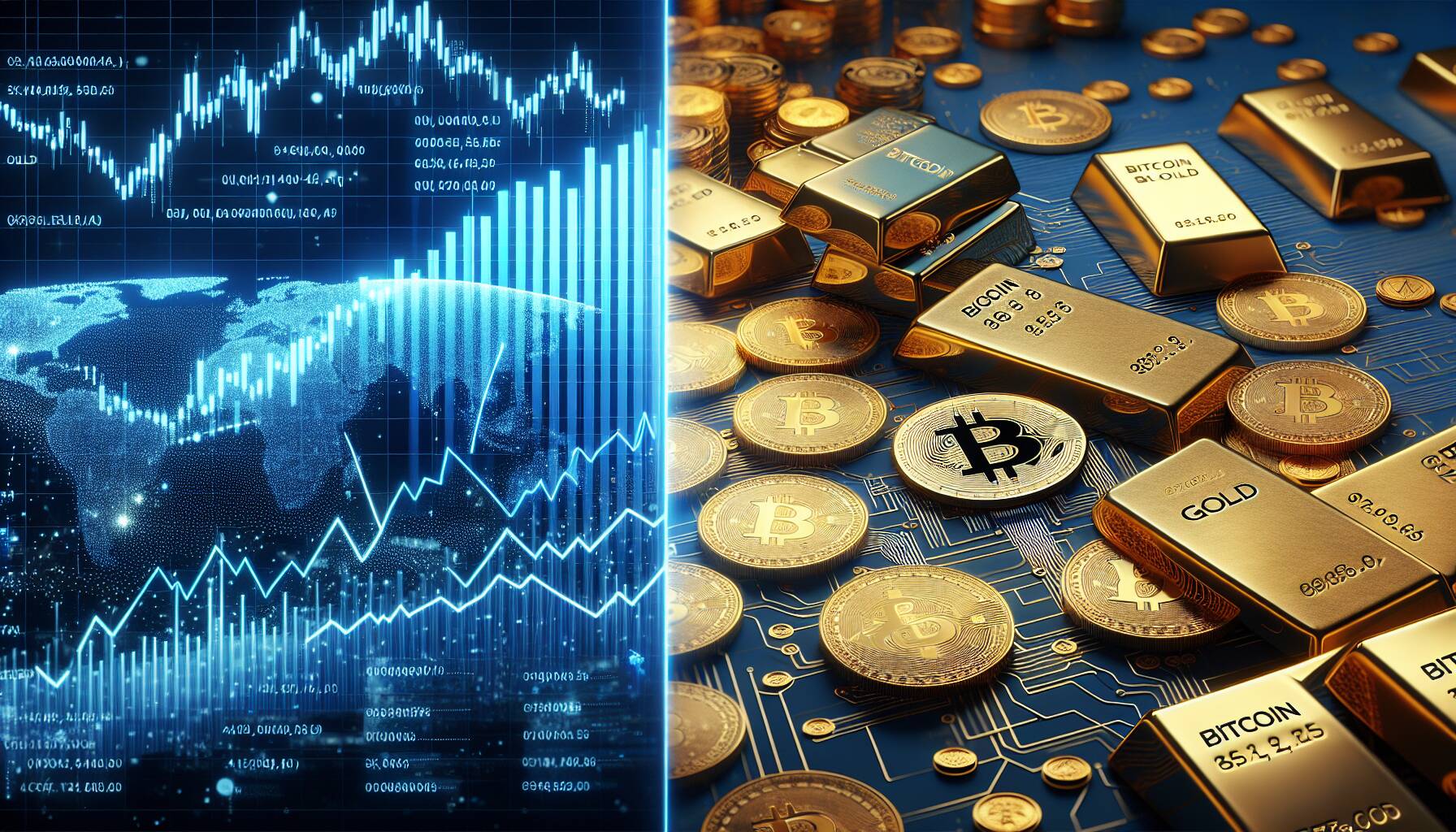 Bitcoin and gold show contrasting trends in investment strategies
