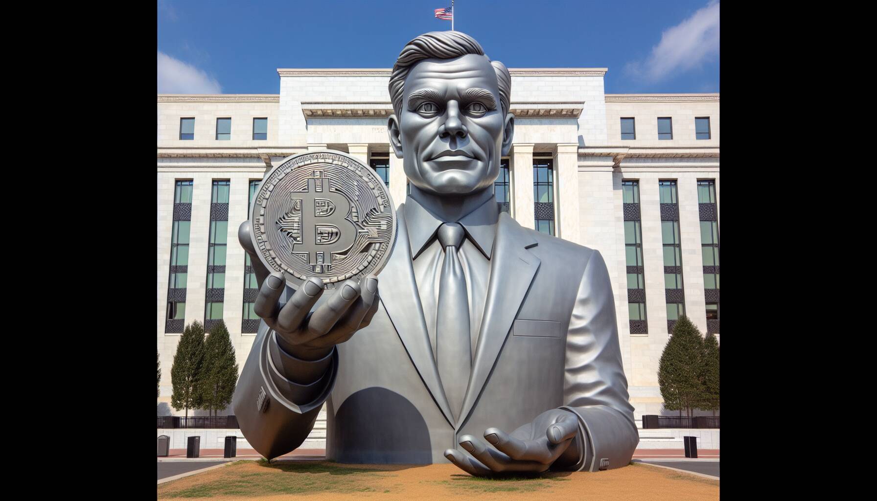Giant Trump Statue Holding Bitcoin Installed Outside US Capitol to Mark Fed Rate Decision - WJLA