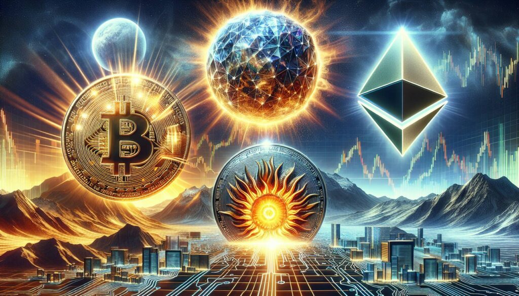 Market dynamics of Bitcoin, Solana, and Ethereum