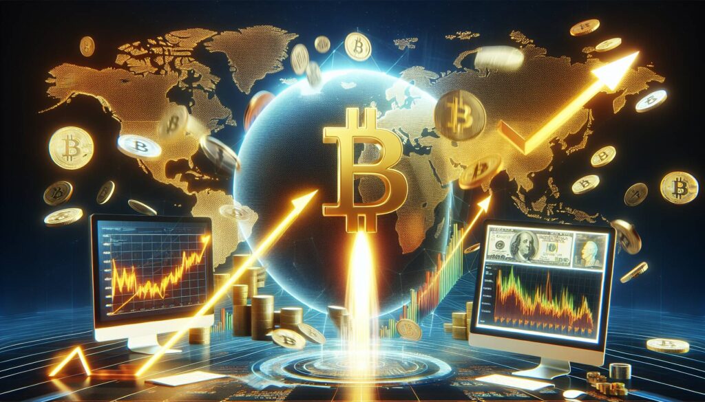 Bitcoin surges amid global economic shifts
