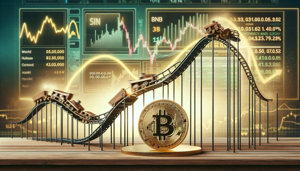 BNB token experiences volatility while showing strong year-over-year growth