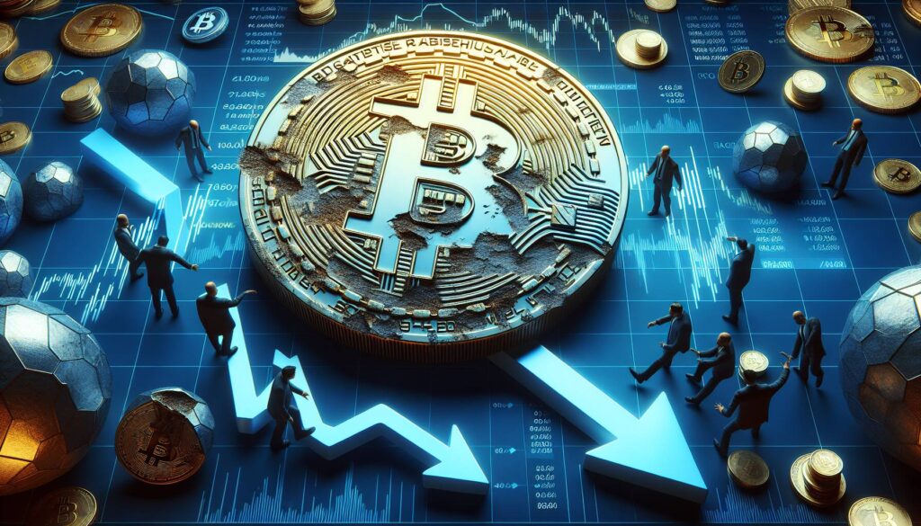 Bitcoin struggles within a descending price pattern