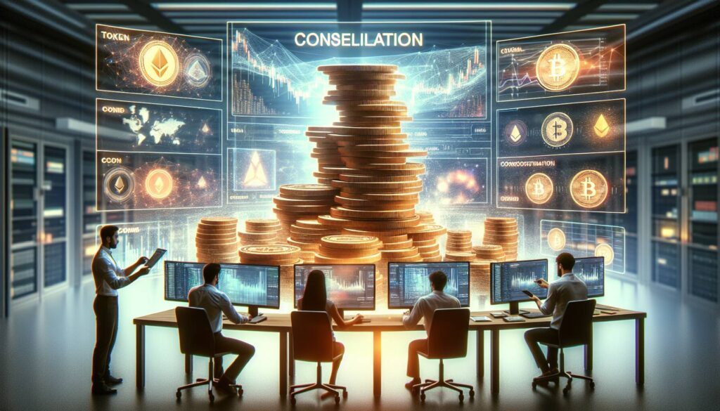 Market dynamics of a consolidating token