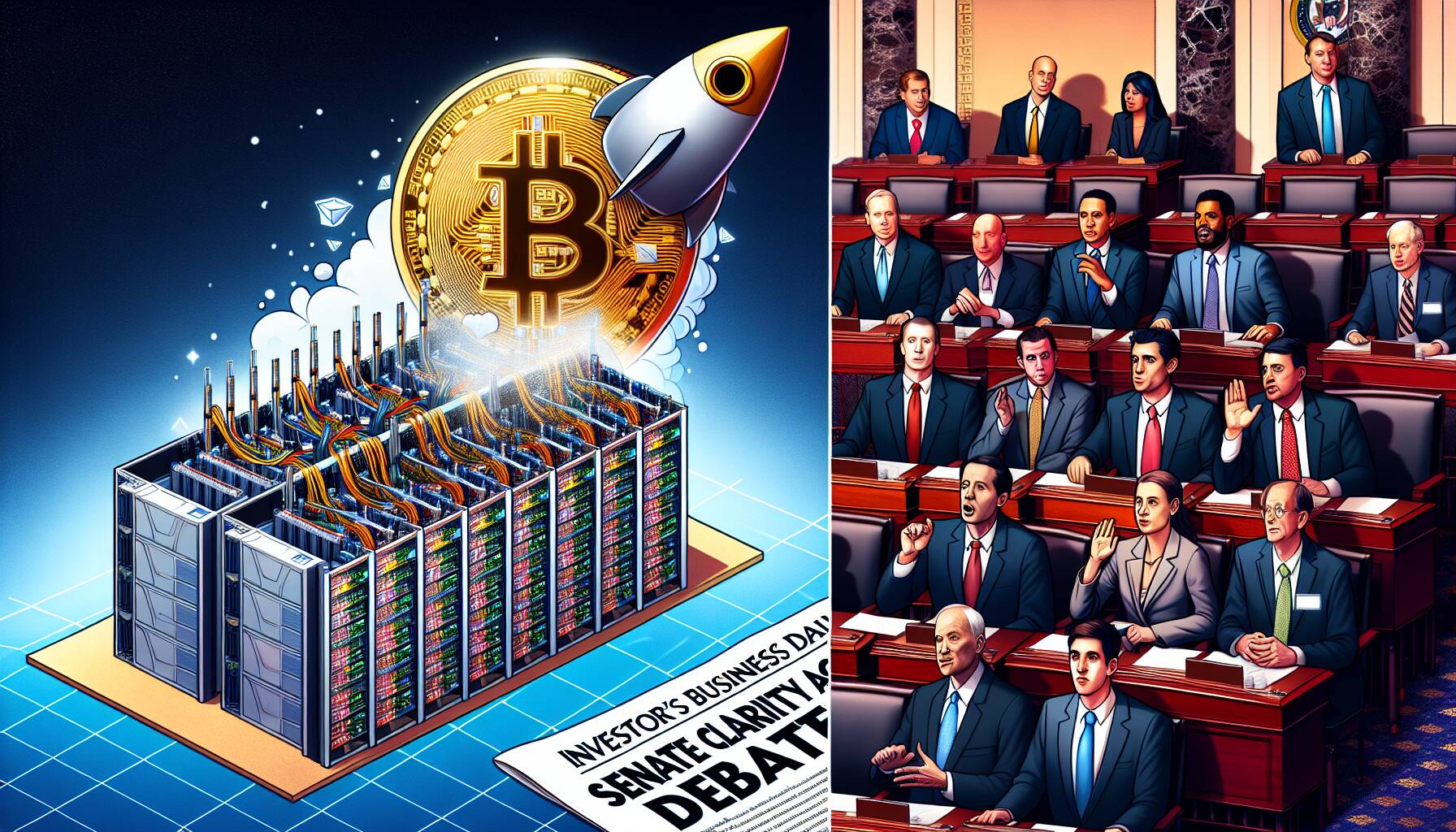 Bitcoin Miner Soars On Data Center Plans; Senate To Debate Clarity Act - Investor's Business Daily