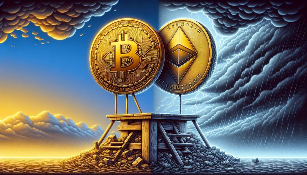 Bitcoin stability contrasts with ether's decline