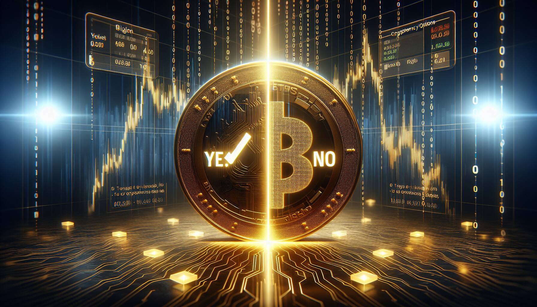 Emerging yes-or-no options products in cryptocurrency trading