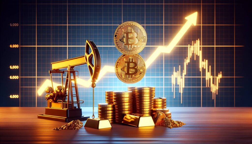 Bitcoin and gold rise as oil prices fall and market volatility decreases