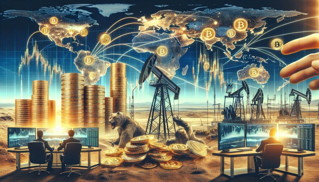 Geopolitical tensions impact oil and cryptocurrency markets