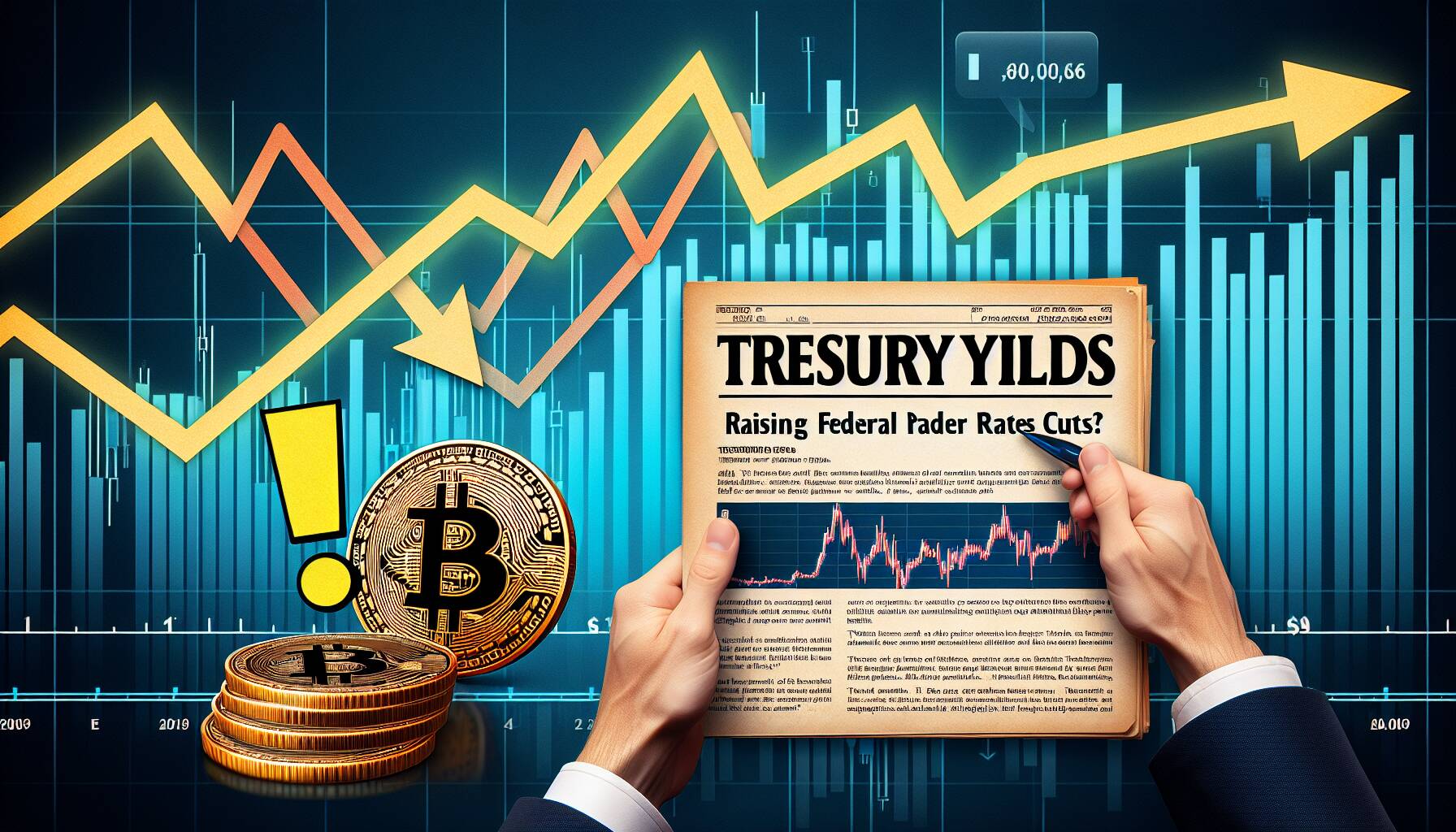 Stock futures and bitcoin slip, Treasury yields climb as hot jobs report raises more questions about Fed rate cuts